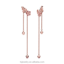 Fashionable and simple female pink crown rose gold earrings Pan Jiaman diamond pink fan DIY earrings